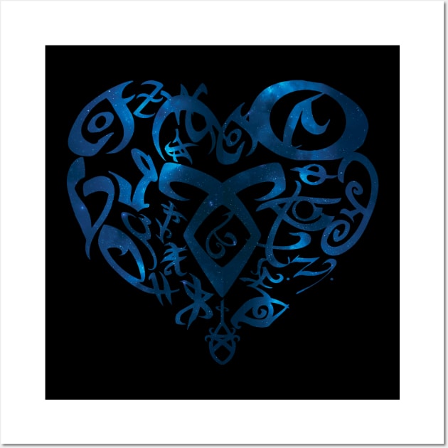 Shadowhunters rune / The mortal instruments - heart rune (blue galaxy) - Parabatai - Mundane gift idea Wall Art by Vane22april